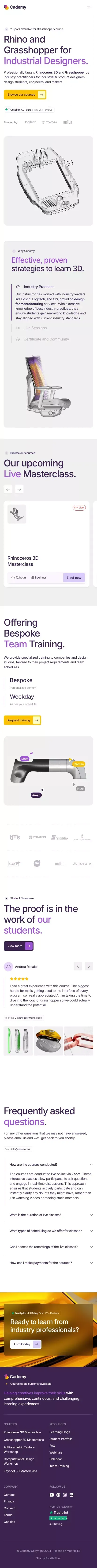 Cademy | Live CAD Academy for Industrial Design Professionals mobile view
