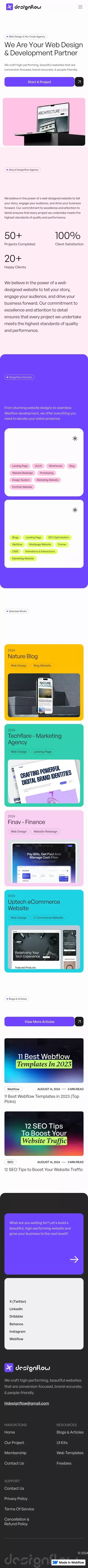 Designflow Agency - Design & Webflow Partner mobile view