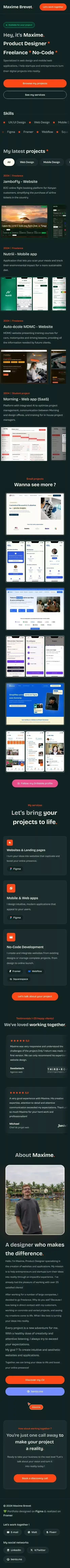 Maxime Brevet - Product Designer Freelance mobile view