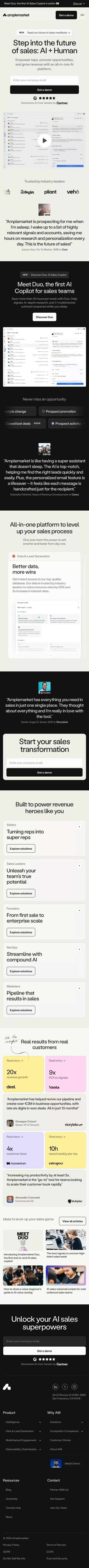 Amplemarket: AI sales copilot for precision selling success mobile view