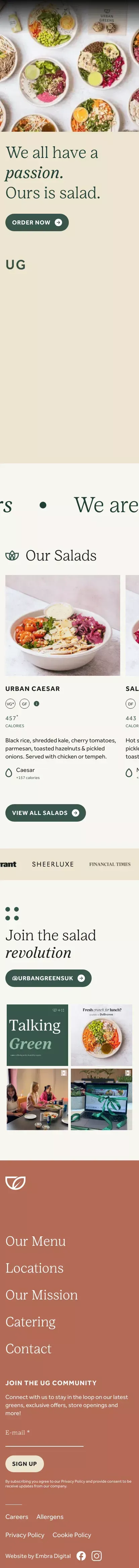 Urban Greens | Salad Restaurant in London mobile view