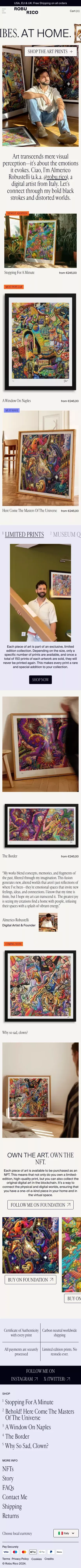 Limited Edition Art Prints & NFTs by Roburico | Worldwide Shipping mobile view
