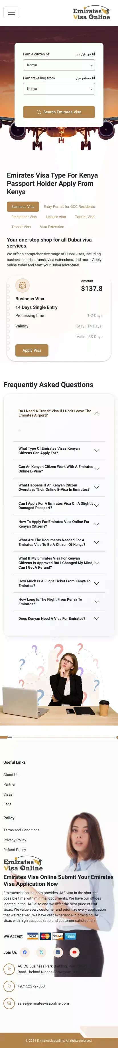 Emirates Visa for Kenya Citizens in 2024 | Online Application mobile view