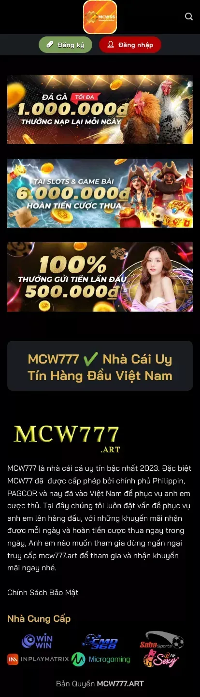 MCW777 Nhà Cái Cá Cược Trực Tuyến【Tặng X2 Nạp Đầu】 mobile view