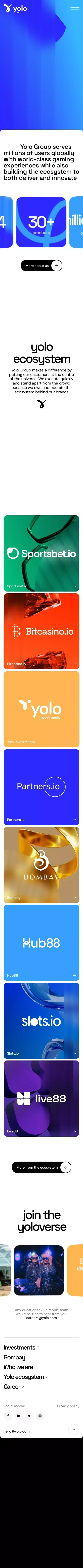 Yolo - The world’s most trusted Bitcoin gaming brands mobile view