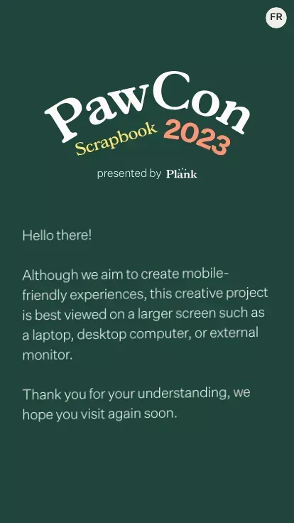 PawCon Scrapbook 2023 mobile view