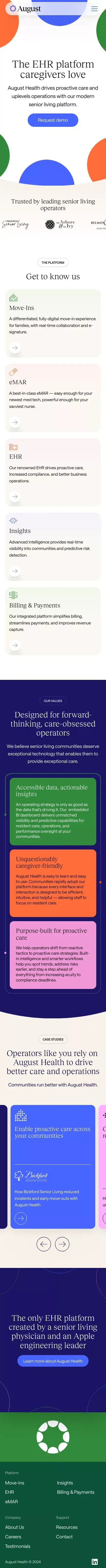 August Health - The EHR platform caregivers love mobile view