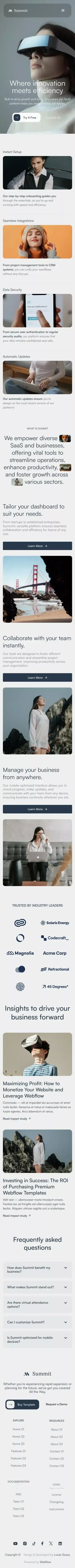 Summit - Webflow Ecommerce website template mobile view