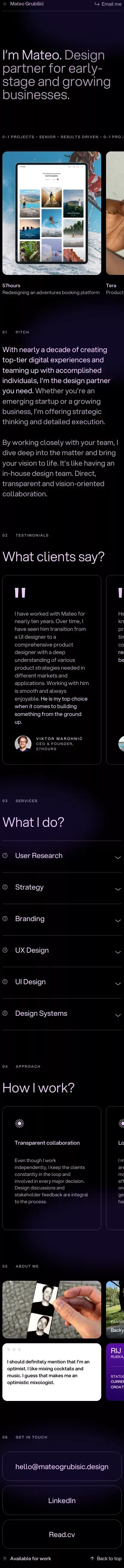 Mateo Grubišić mobile view