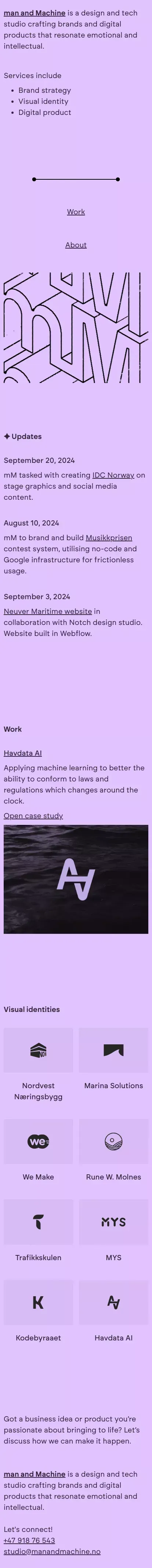 Man and Machine mobile view