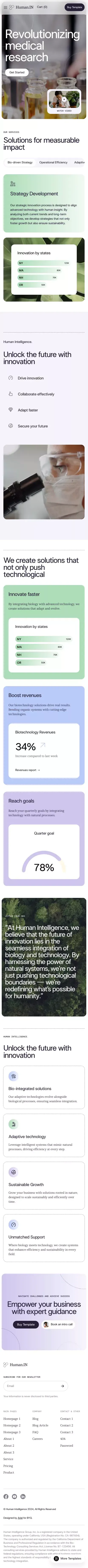Human Intelligence - Webflow Ecommerce website template mobile view