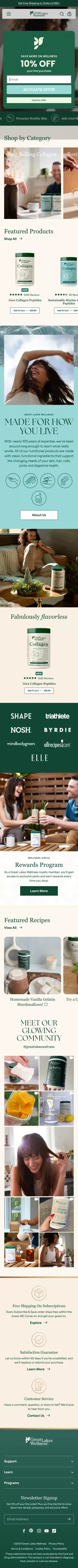 Premium Collagen Hydrolysate & Gelatin | Great Lakes Wellness mobile view