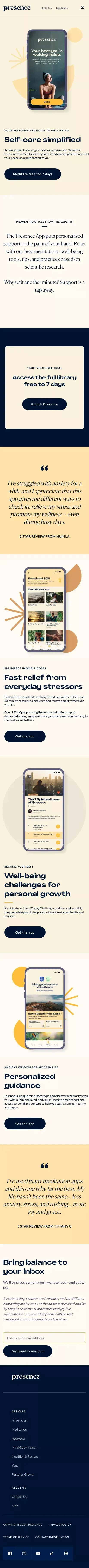 Presence
 – Chopra mobile view