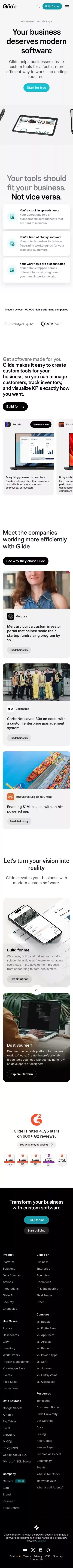 No Code App Builder: Create Custom, AI-Powered Apps | Glide mobile view