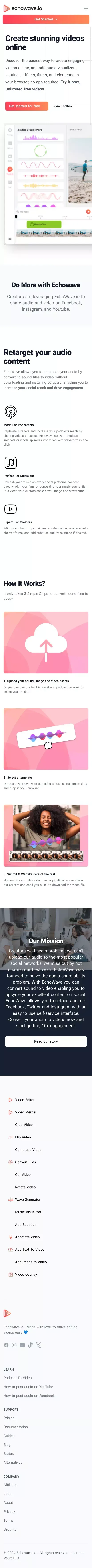 Online video and audio editor (Free and Simple) mobile view