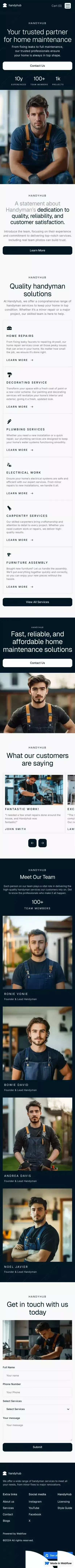 Handyhub - Webflow Ecommerce website template mobile view