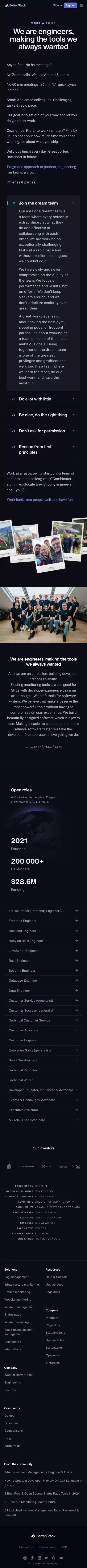 Careers | Better Stack mobile view