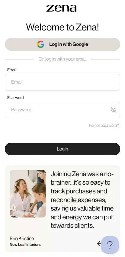 Zena mobile view