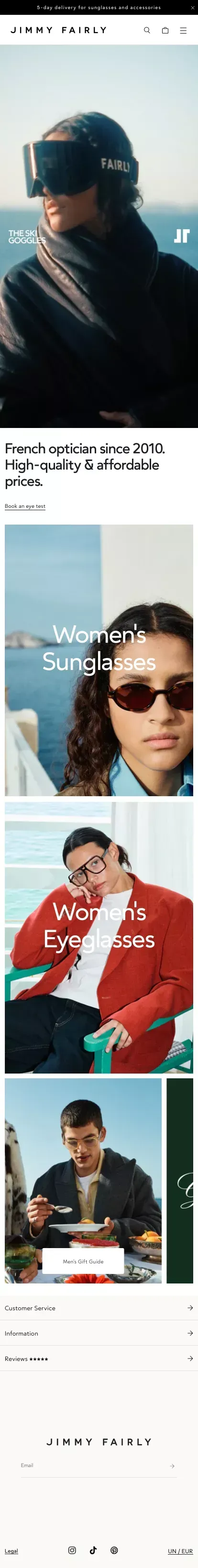 Jimmy Fairly I Sunglasses and eyeglasses mobile view