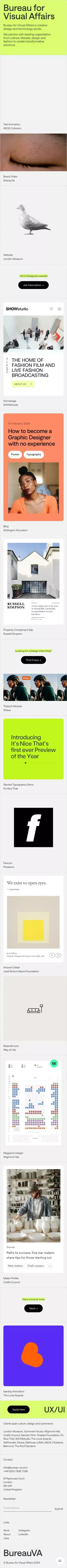 Bureau for Visual Affairs mobile view