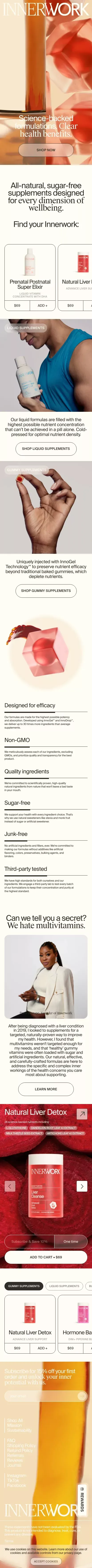 Innerwork | Natural, Sugar-Free Gummy & Liquid Supplements mobile view
