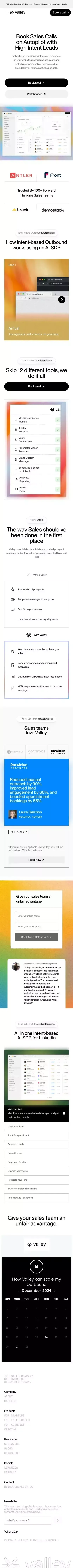 Valley | Intent based outreach on LinkedIn to Grow your Pipeline mobile view