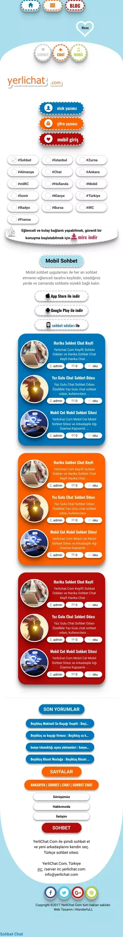 YerliChat Sohbet - Yerlichat Sohbet OdalarÄ± Mobil Sohbet Siteleri mobile view