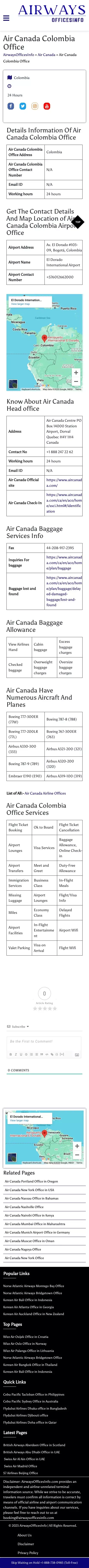 Air Canada Colombia Office +1-888-738-0985 mobile view