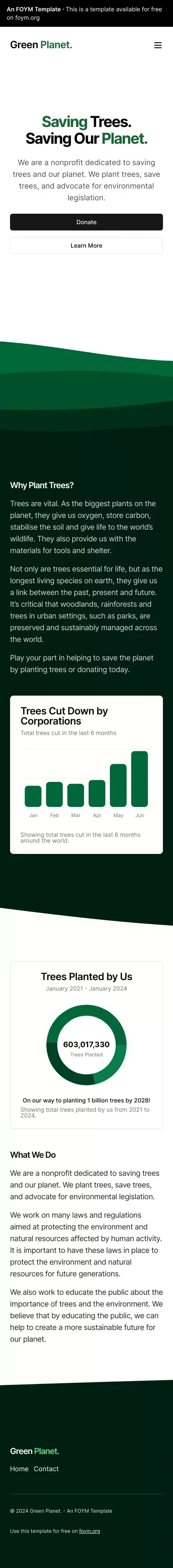 Green Planet - An FOYM Template mobile view