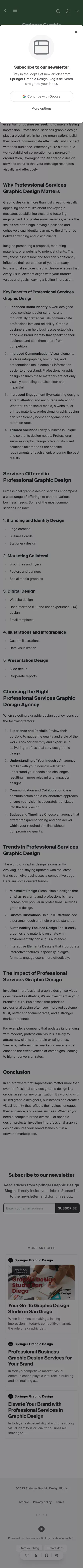 Professional Services Graphic Design mobile view