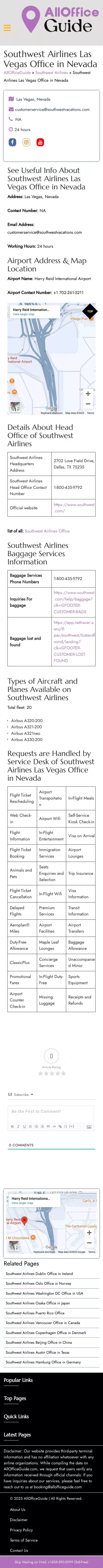 Southwest Airlines Las Vegas Office in Nevada +1-855-590-0999 mobile view
