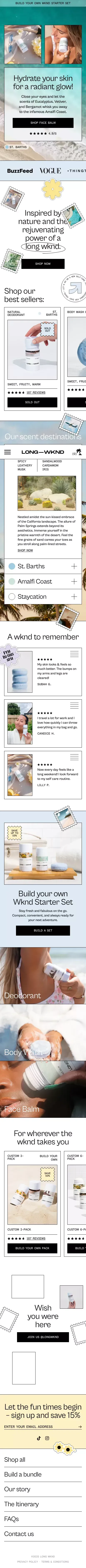 Body care designed to travel with– Long Wknd mobile view