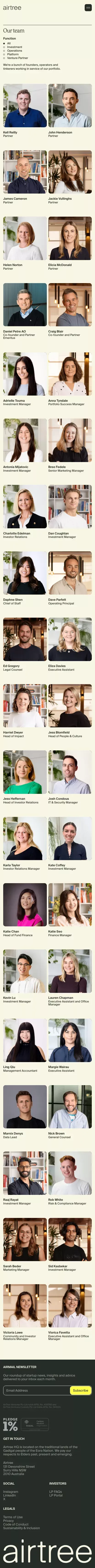 Our Team | Airtree Ventures mobile view