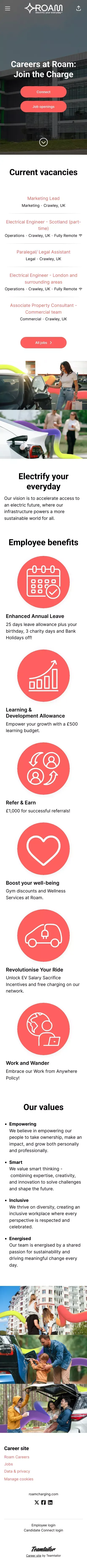 Careers at Roam: Join the Charge - Roam mobile view