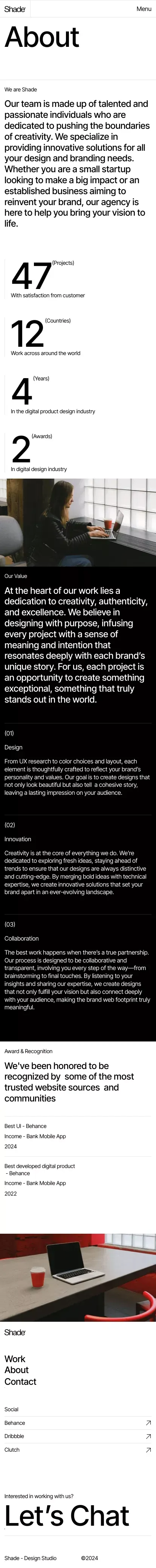About Shade - Digital Design Studio | Brand, Web Design & Mobile Apps mobile view