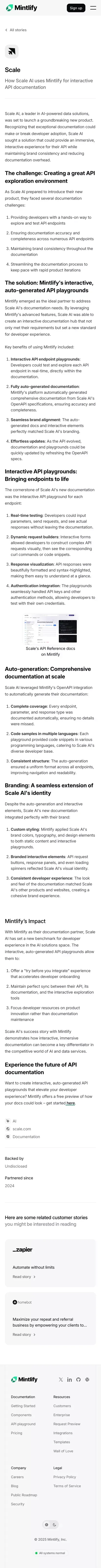 Scale on Mintlify mobile view