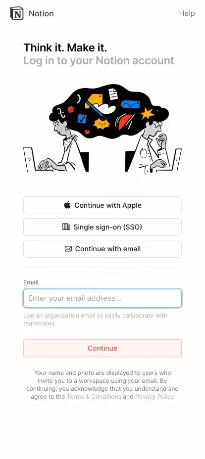 Notion – The all-in-one workspace for your notes, tasks, wikis, and databases. mobile view