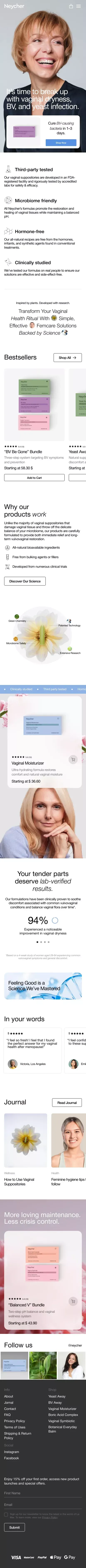 Neycher | Natural Vaginal Health Solutions mobile view