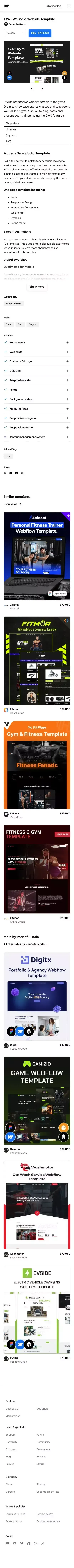 F24 Website Page Template for Webflow mobile view