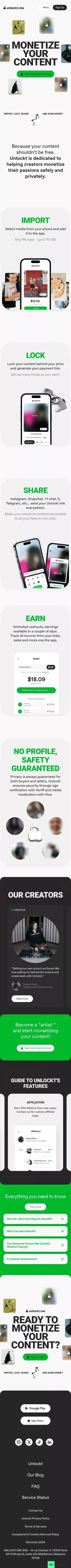Send a file, they’ll pay to unlock it! mobile view