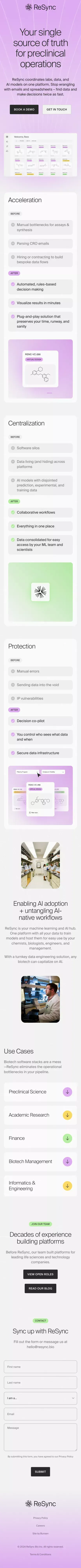 ReSync Bio — Your single source of truth for preclinical operations mobile view