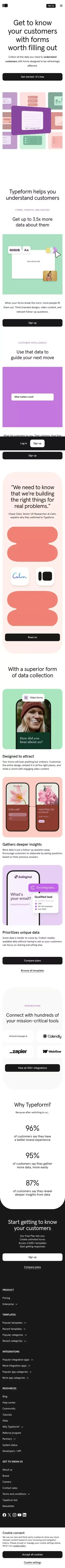 Typeform: People-Friendly Forms and Surveys mobile view