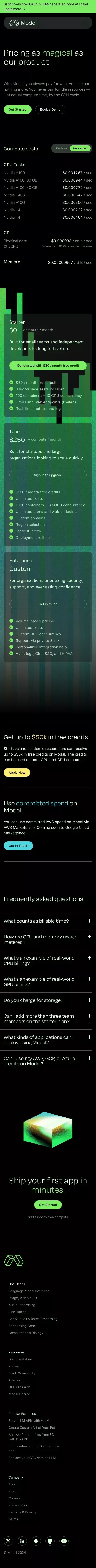 Plan Pricing | Modal mobile view