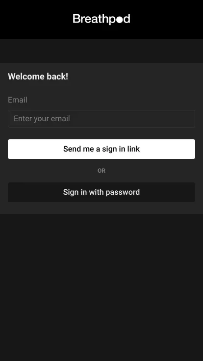 Breathpod App mobile view