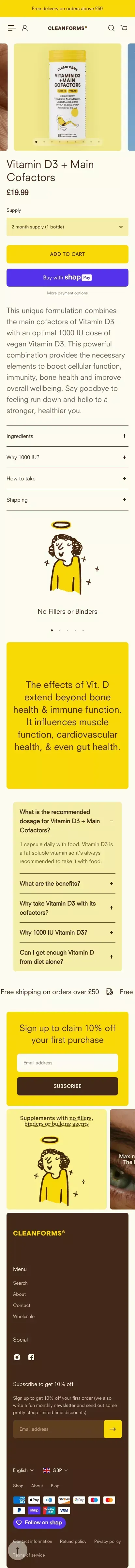 Vitamin D3 + Main Cofactors – Cleanforms mobile view
