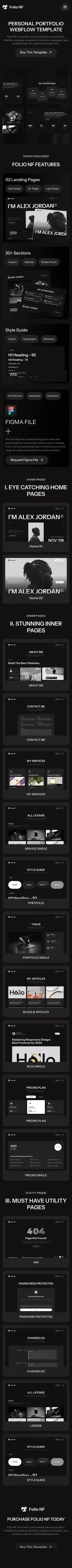 FolioNF - Webflow Ecommerce Website Template mobile view