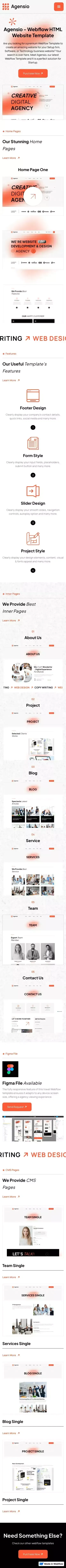 Agensio - Webflow HTML Website Template mobile view