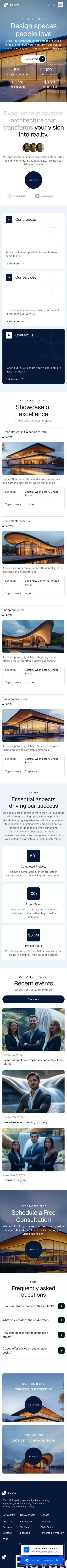 Elevates - Webflow Ecommerce website template mobile view