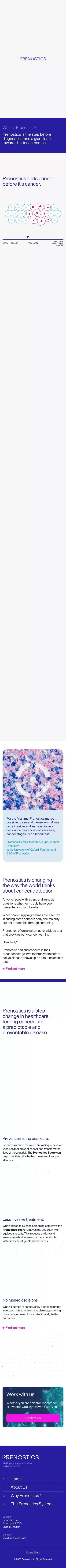 Prenostics ✹ Making Cancer Predictable and Preventable mobile view