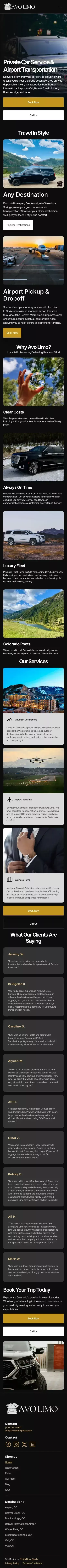 AvoLimo | Denver's Premier Private Car Service & Airport Transportation mobile view